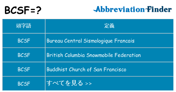 bcsf は何の略します。