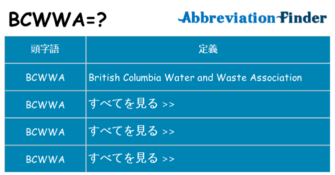 bcwwa は何の略します。
