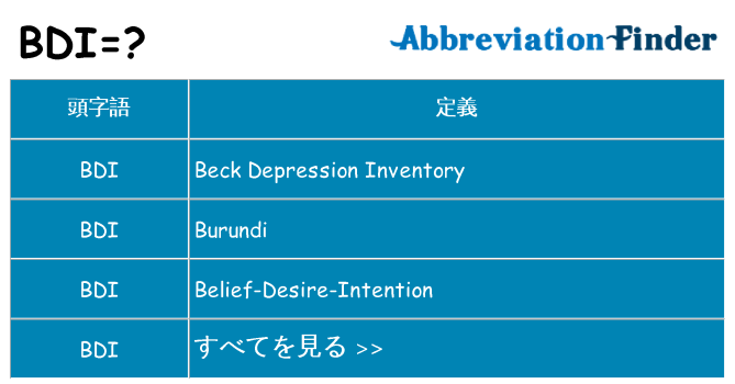 bdi は何の略します。