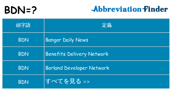 bdn は何の略します。