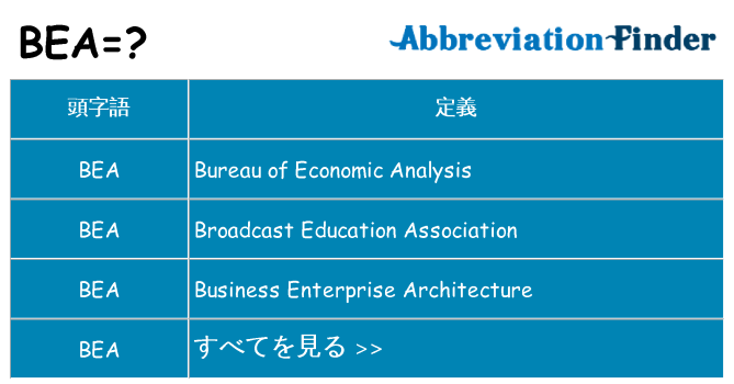 bea は何の略します。