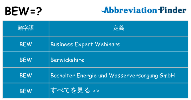 bew は何の略します。
