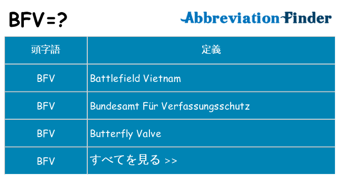 bfv は何の略します。