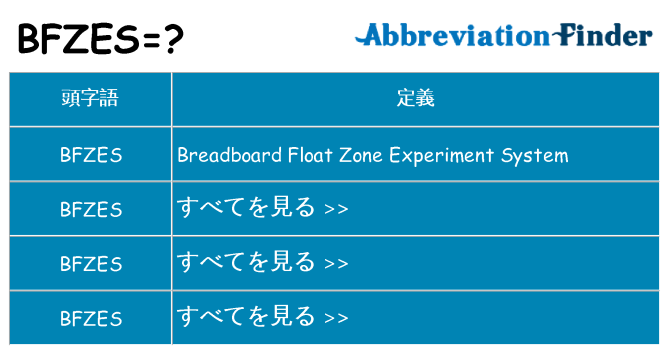 bfzes は何の略します。