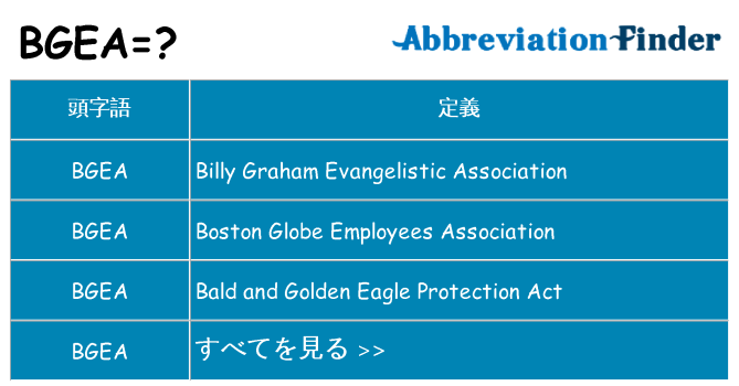 bgea は何の略します。