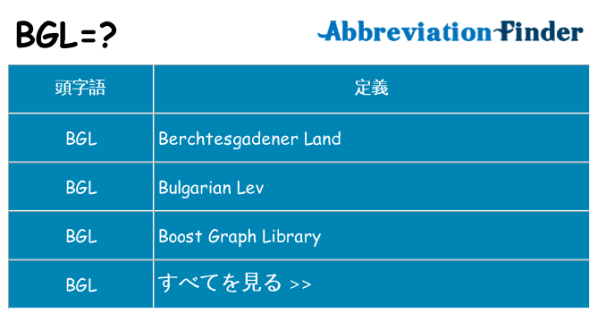 bgl は何の略します。