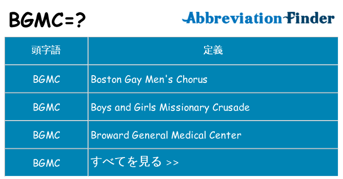 bgmc は何の略します。