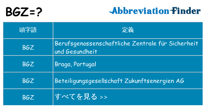 bgz は何の略します。