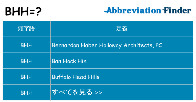 bhh は何の略します。