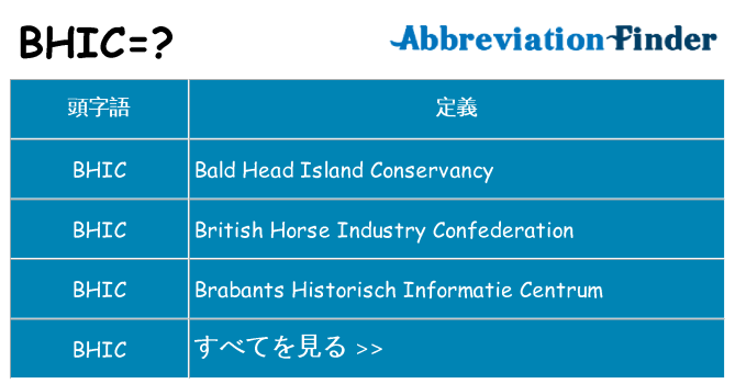 bhic は何の略します。