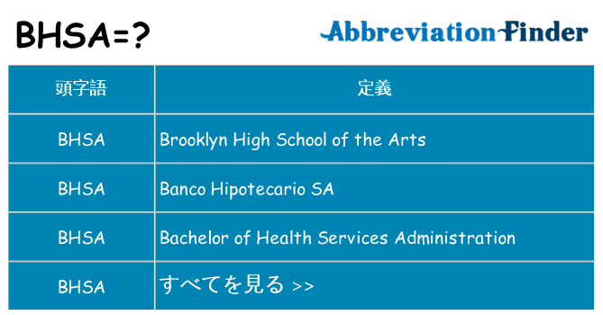 bhsa は何の略します。