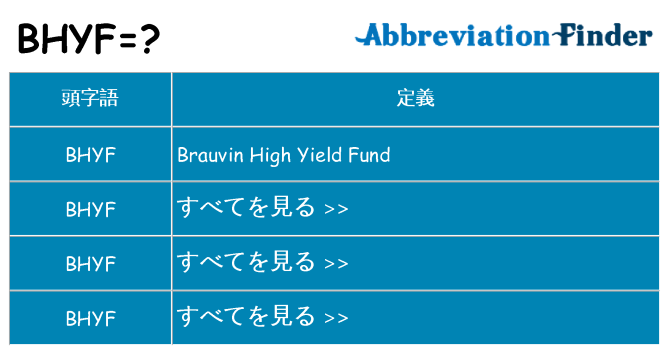 bhyf は何の略します。