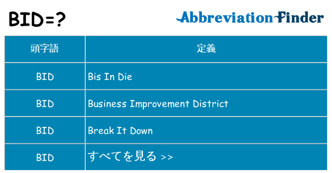 bid は何の略します。