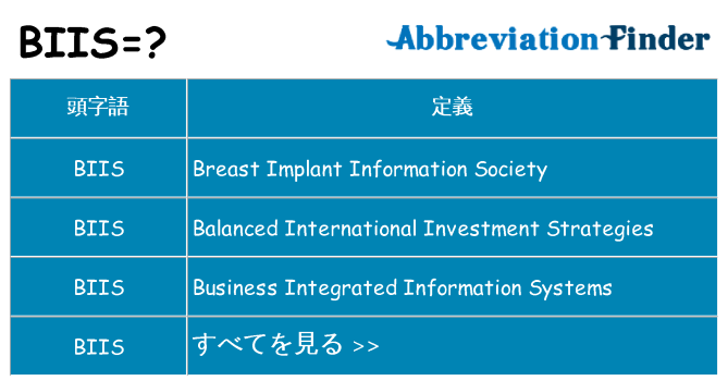 biis は何の略します。