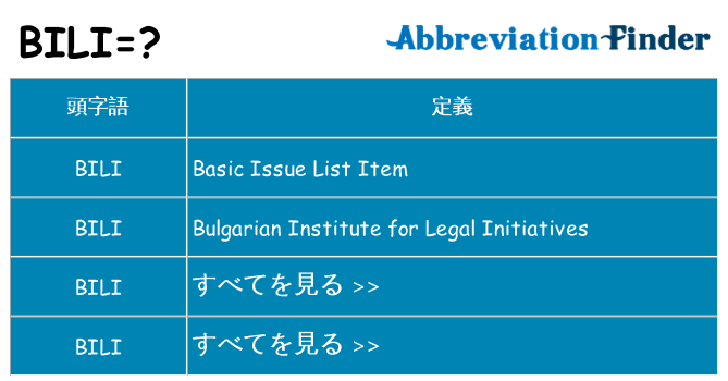 bili は何の略します。