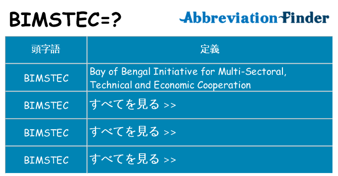 bimstec は何の略します。