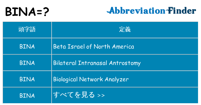 bina は何の略します。
