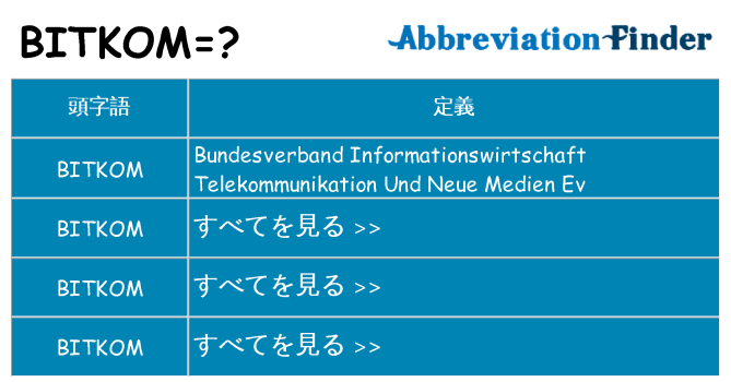 bitkom は何の略します。