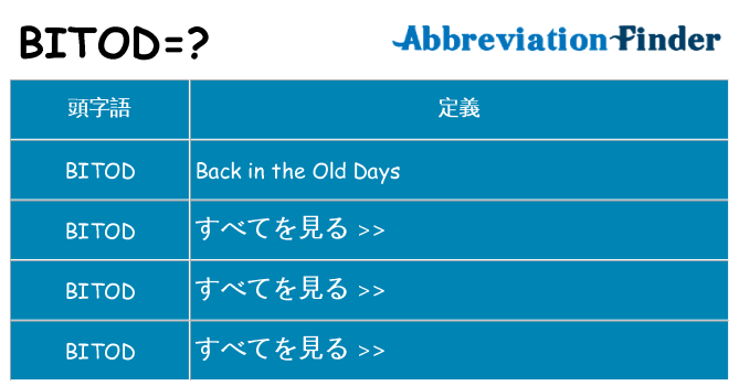 bitod は何の略します。
