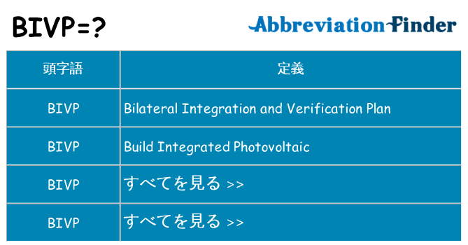 bivp は何の略します。