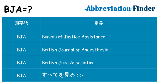 bja は何の略します。