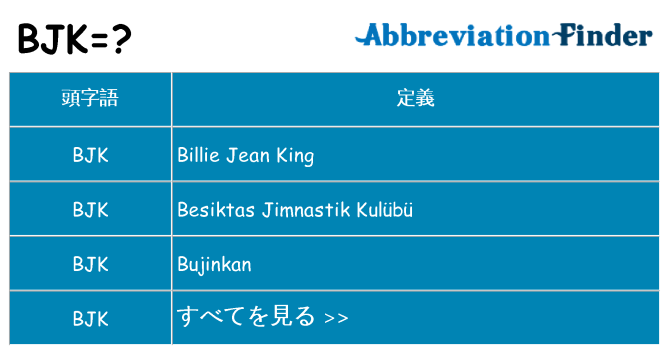 bjk は何の略します。