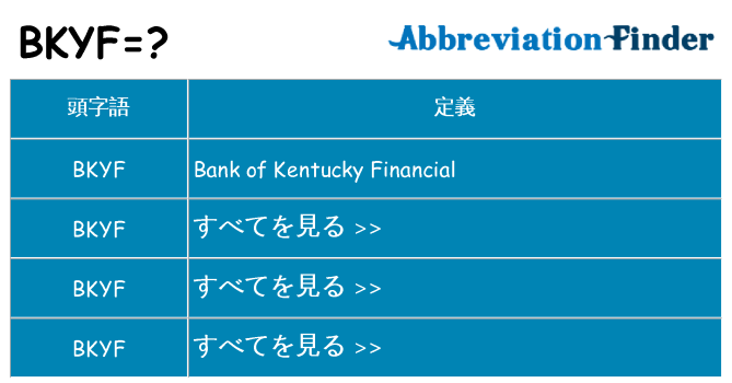 bkyf は何の略します。
