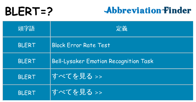 blert は何の略します。