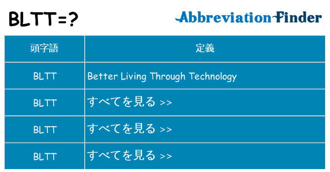 bltt は何の略します。