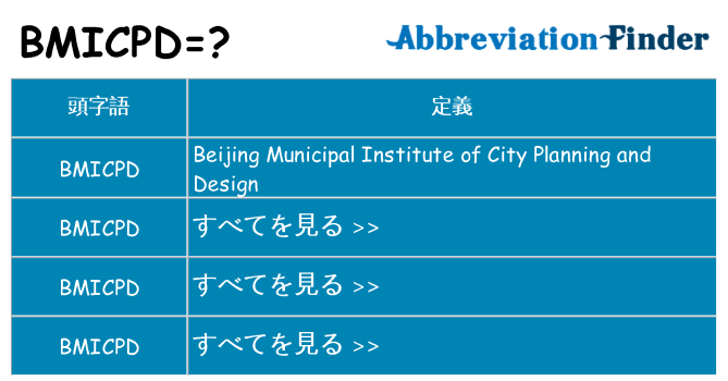 bmicpd は何の略します。
