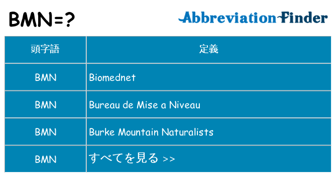 bmn は何の略します。