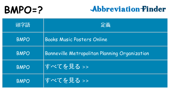bmpo は何の略します。