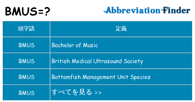 bmus は何の略します。