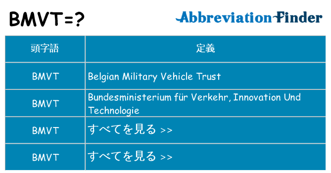bmvt は何の略します。