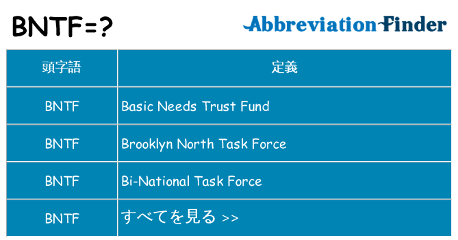 bntf は何の略します。