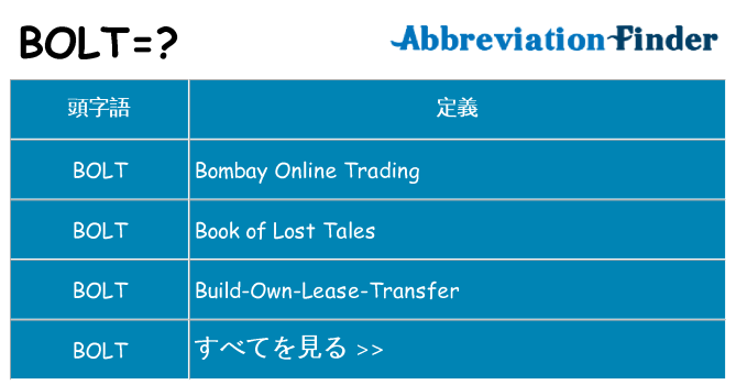 bolt は何の略します。