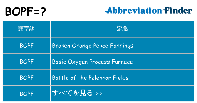 bopf は何の略します。