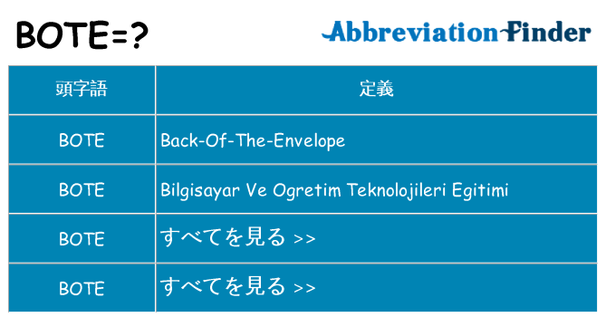 bote は何の略します。