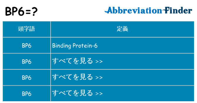 bp6 は何の略します。