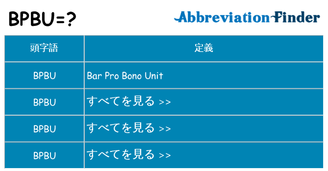 bpbu は何の略します。