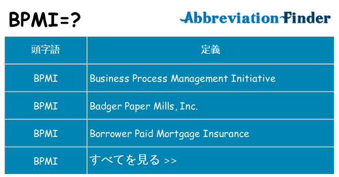 bpmi は何の略します。