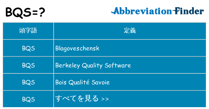 bqs は何の略します。