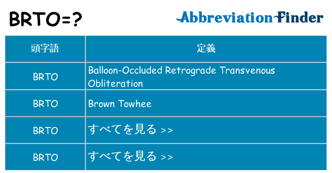brto は何の略します。