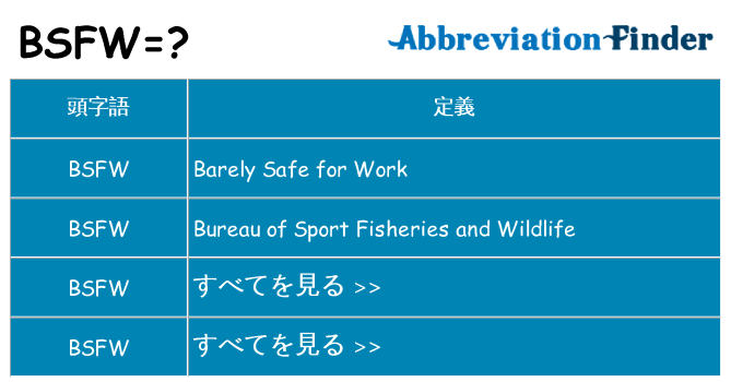 bsfw は何の略します。