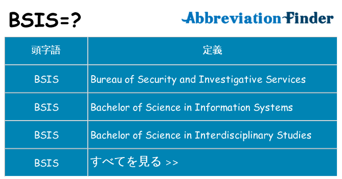 bsis は何の略します。