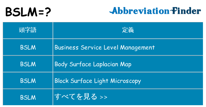 bslm は何の略します。
