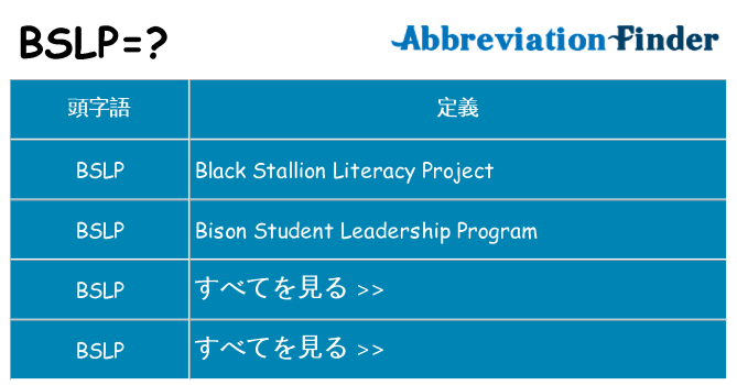 bslp は何の略します。