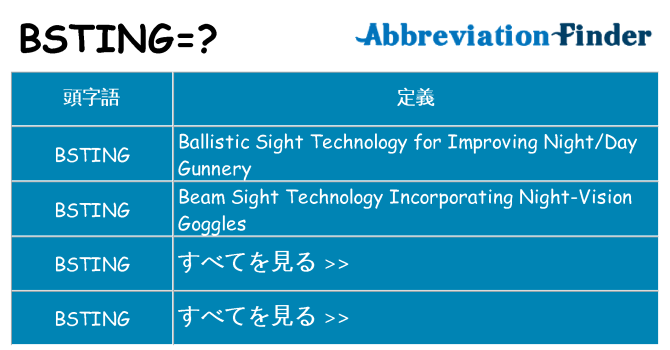 bsting は何の略します。