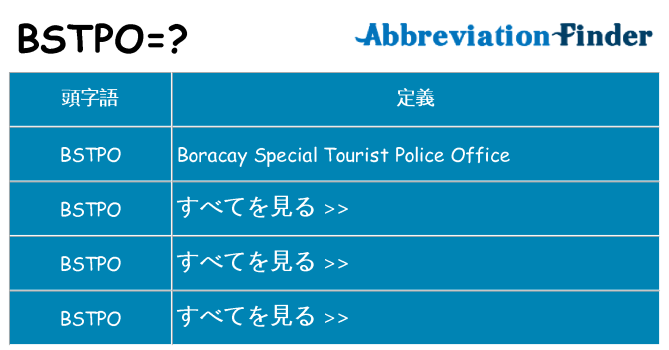 bstpo は何の略します。