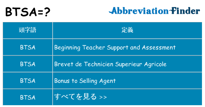 btsa は何の略します。